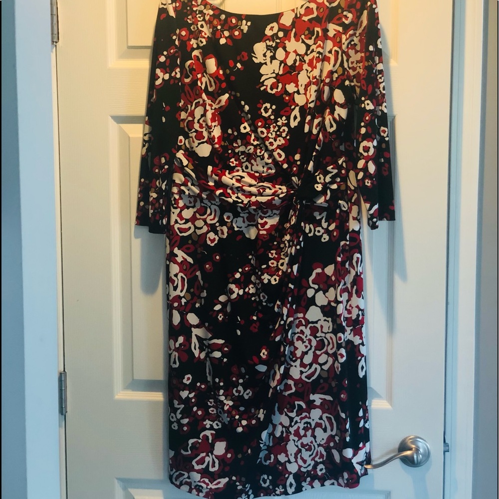 Jones Studio Black Floral Dress Size 14
